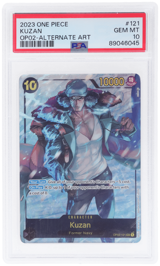 2023 One Piece Paramount War Alternate Art Kuzan #OP02121 PSA 10