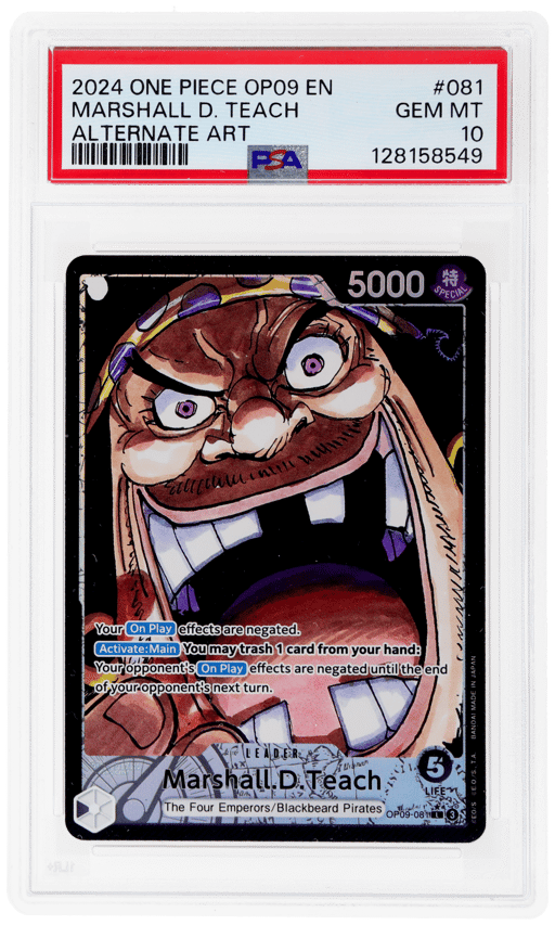 2024 One Piece Emperors In New World Alternate Art Marshall D Teach #OP09081 PSA 10