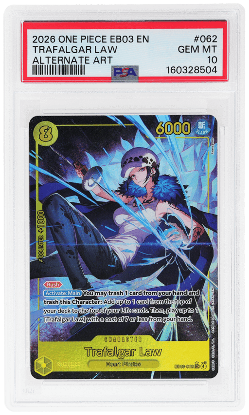 2026 One Piece Extra Booster Heroines Edition Alternate Art Trafalgar Law #EB03-062 PSA 10