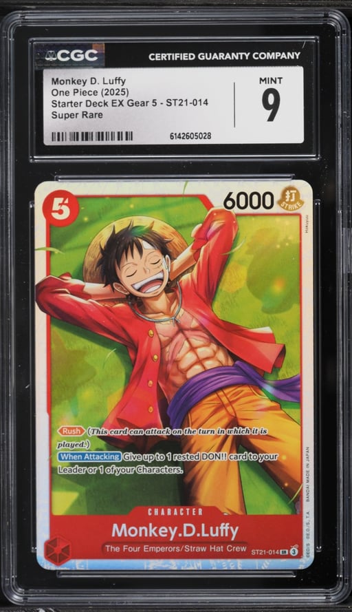 2025 One Piece Starter Deck EX Gear 5 SR Monkey D. Luffy #ST21-014 CGC 9 MINT