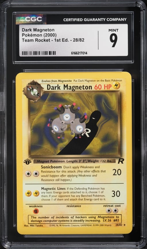 2000 Pokemon Team Rocket 1st Edition Dark Magneton #28 CGC 9 MINT