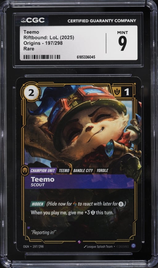 2025 Riftbound League Of Legends LoL Origins Teemo #197 CGC 9 MINT