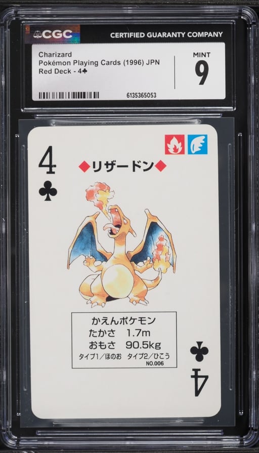 1996 Pokemon Japanese Playing Cards Red Deck Charizard #4 CGC 9 MINT