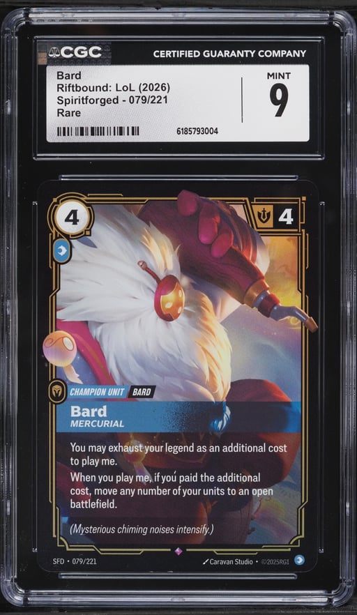 2026 Riftbound League Of Legends LoL Spiritforged Bard #79 CGC 9 MINT