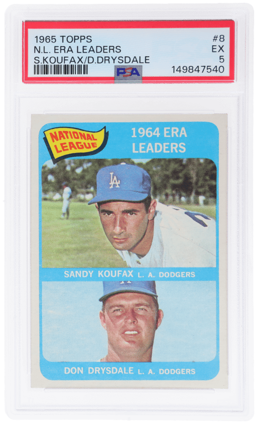 1965 Topps Era Leaders Don Drysdale/Sandy Koufax #8 PSA 5