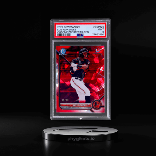 2022 Bowman Sapphire Chrome Prospect Red Refractor Luis Gonzalez #BCP125 2/10 PSA 9