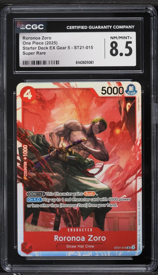 2025 One Piece Starter Deck EX Gear 5 SR Roronoa Zoro #ST21-015 CGC 8.5 NM-MT+