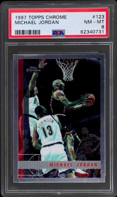 1997 Topps Chrome Michael Jordan #123 PSA 8