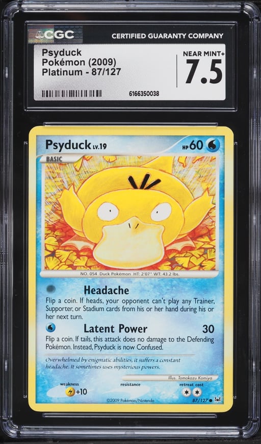 2009 Pokemon Platinum Psyduck #87 CGC 7.5 NRMT+