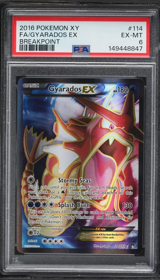 2016 Pokemon XY BREAKpoint Full Art Gyarados EX #114 PSA 6 EXMT