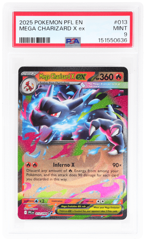 2025 Pokemon Mega Evolution Phantasmal Flames Mega Charizard X Ex #013 PSA 9
