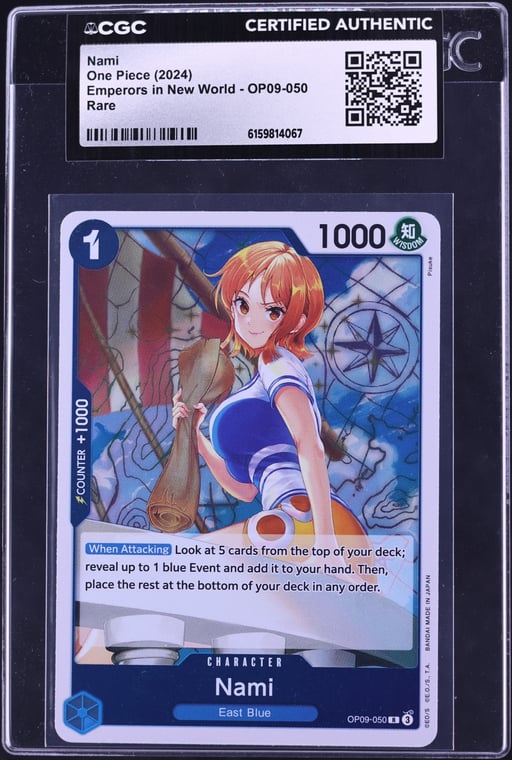 2024 One Piece Emperors In The New World Nami #OP09-050 CGC AUTH