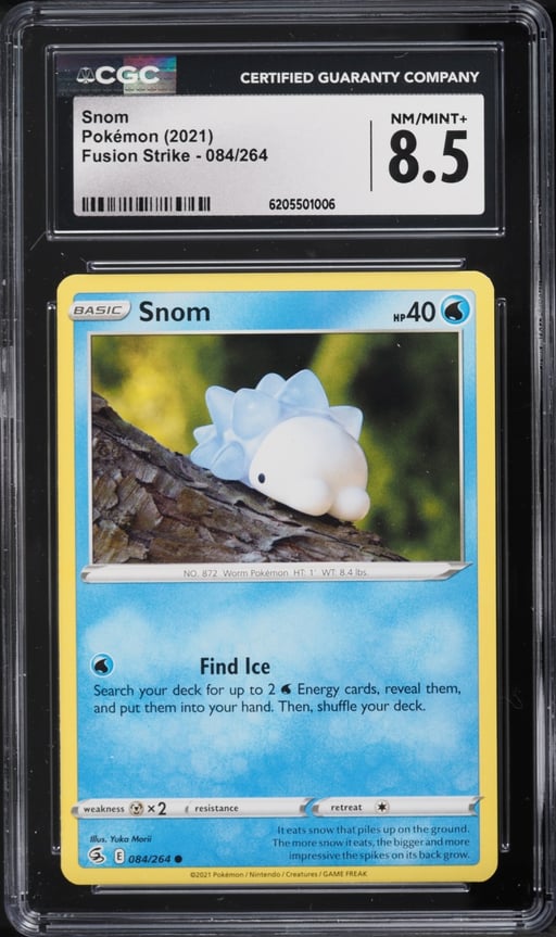 2021 Pokemon Sword & Shield Fusion Strike Snom #84 CGC 8.5 NM-MT+