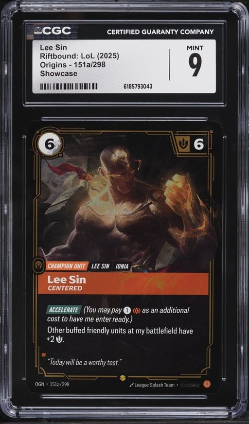 2025 Riftbound League Of Legends LoL Origins Lee Sin #151a CGC 9 MINT