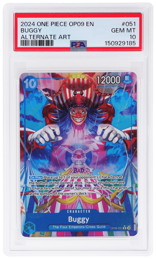 2024 One Piece Emperors In the New World Alternate Art Buggy #OP09-051 PSA 10