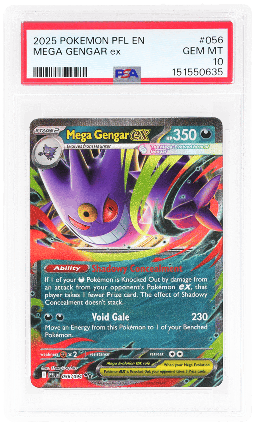 2025 Pokemon Mega Evolution Phantasmal Flames Mega Gengar Ex #056 PSA 10