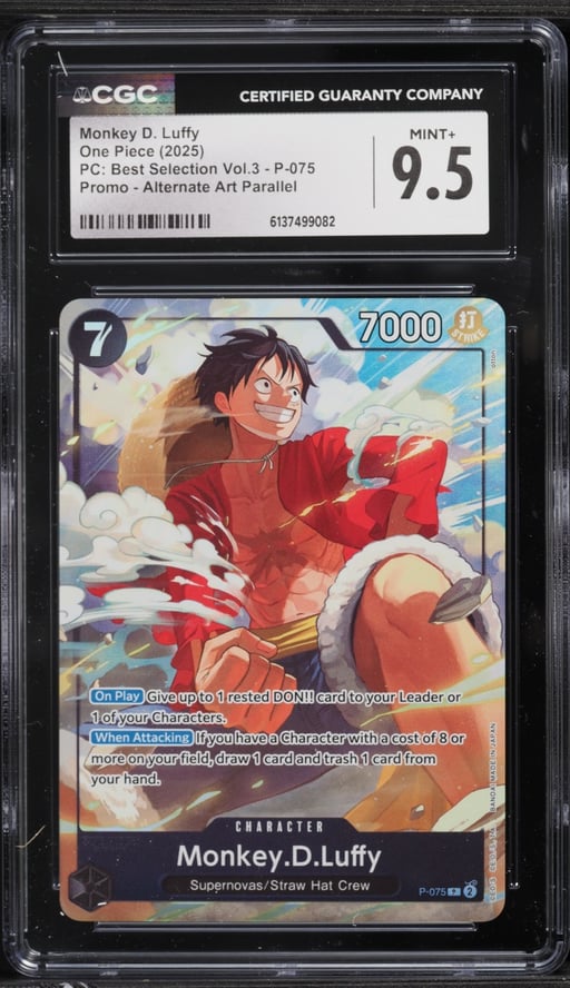 2025 One Piece Premium Collection Best Selection Volume 3 Alt Art Monkey D. Luffy CGC 9.5 MINT+