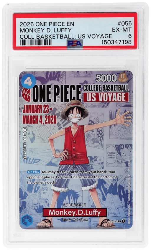 2026 One Piece Promo College Basketball US Voyage Monkey D. Luffy #P055 PSA 6