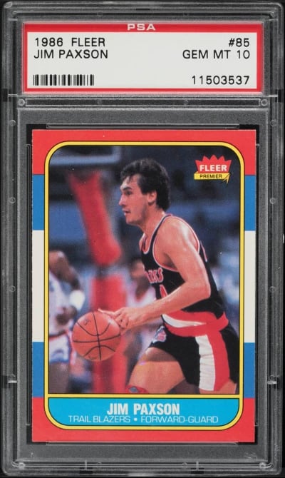 1986 Fleer Basketball Jim Paxson