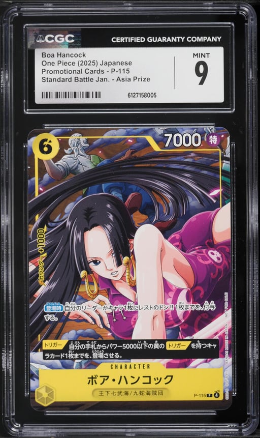 2025 One Piece Japanese Promo Standard Battle Asia Prize Alt Art Boa Hancock #P-115 CGC 9 MINT