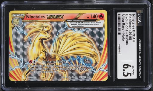 2016 Pokemon XY Evolutions Holo Ninetales BREAK #16 CGC 6.5 EXMT+