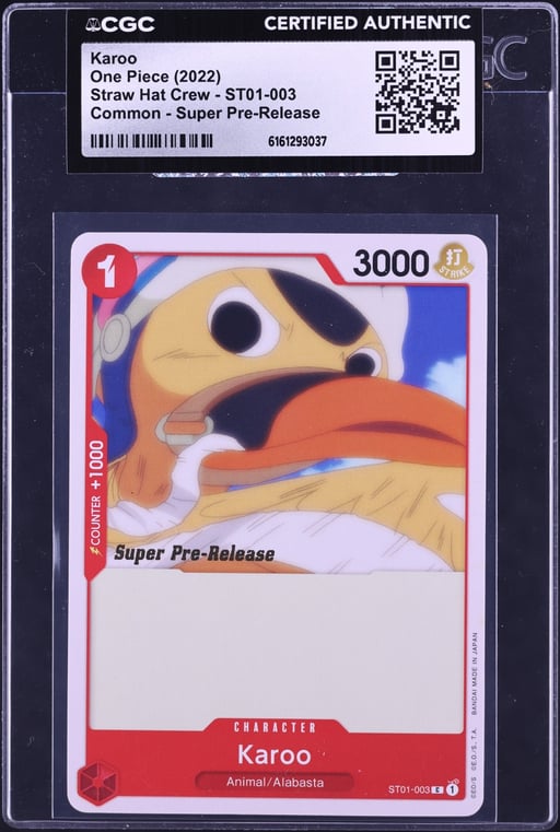 2022 One Piece Straw Hat Crew Super Pre-Release Karoo #ST01-003 CGC AUTH