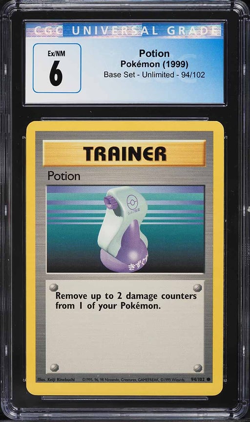 1999 Pokemon Base Set Potion #94 CGC 6 EXMT