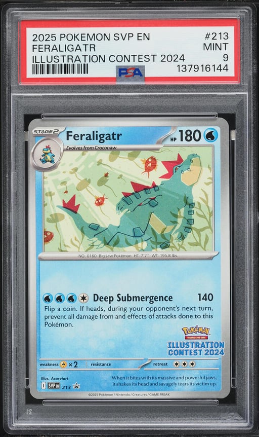 2025 Pokemon Scarlet & Violet Promo Illustration Contest '24 Feraligatr #213 PSA 9 MINT