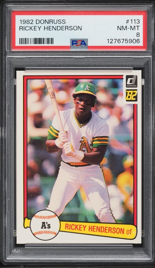 1982 Donruss Rickey Henderson #113 PSA 8 NM-MT