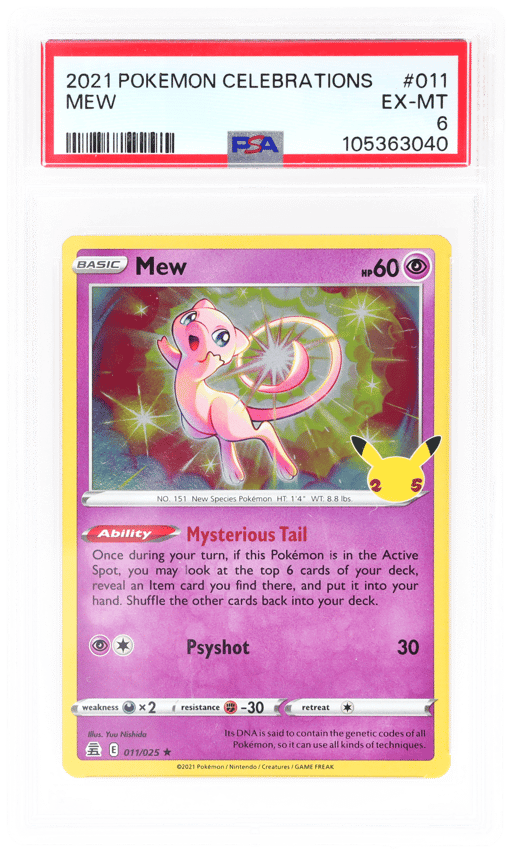 2021 Pokemon Sword and Shield Celebrations Mew #011 PSA 6