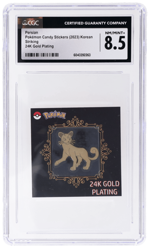 2023 Pokemon Popping Candy Stickers Korean 24k Gold Plating Persian CGC 8.5