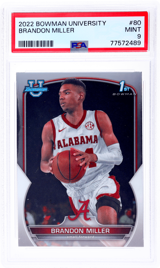 2022 Bowman University Chrome Brandon Miller #80 PSA 9