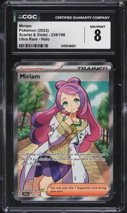 2023 Pokemon Scarlet & Violet Full Art Miriam #238 CGC 8 NM-MT