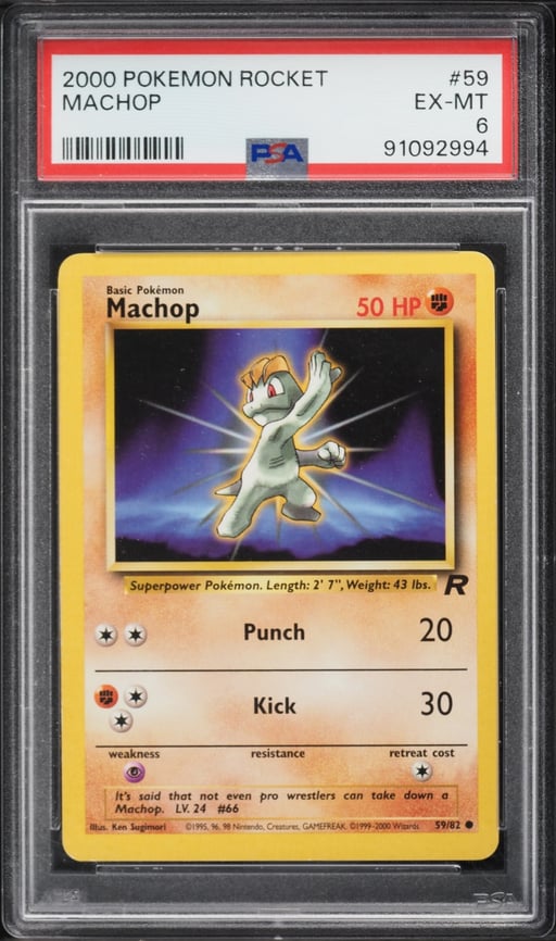 2000 Pokemon Team Rocket Machop #59 PSA 6 EXMT