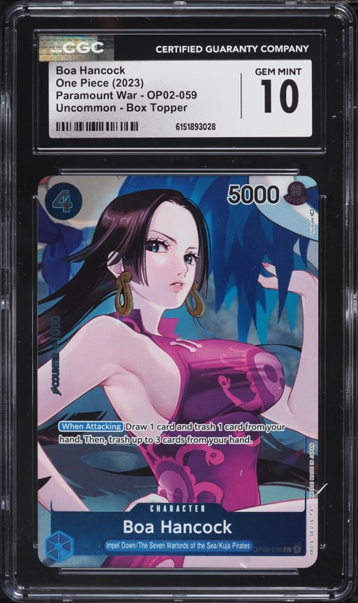 2023 One Piece Paramount War Box Topper Boa Hancock #OP02-059 CGC 10 GEM MINT