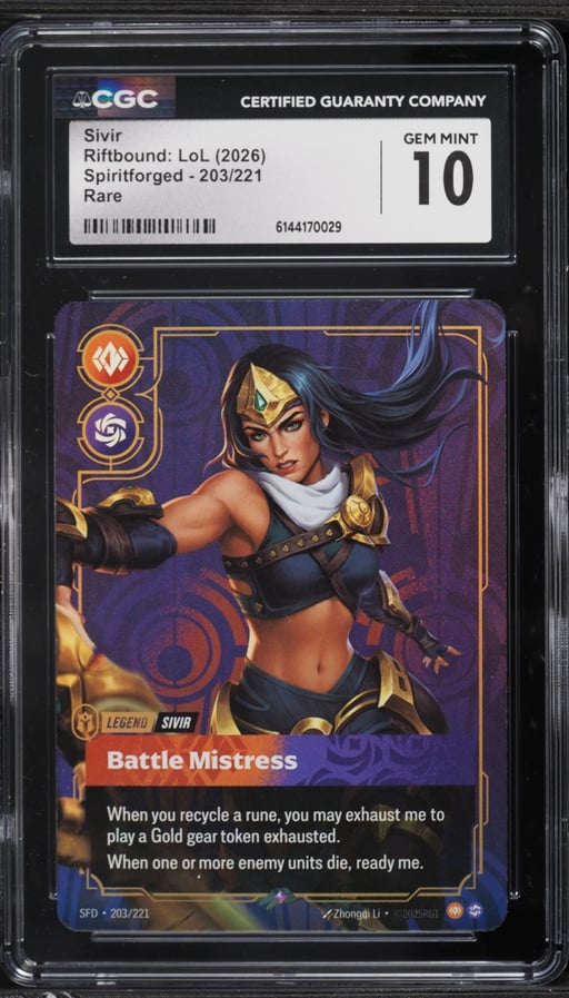 2026 Riftbound League Of Legends Spiritforged Sivir #203 CGC 10 GEM MINT