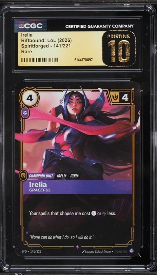 2026 Riftbound League Of Legends Spiritforged Irelia #141 CGC 10 PRISTINE