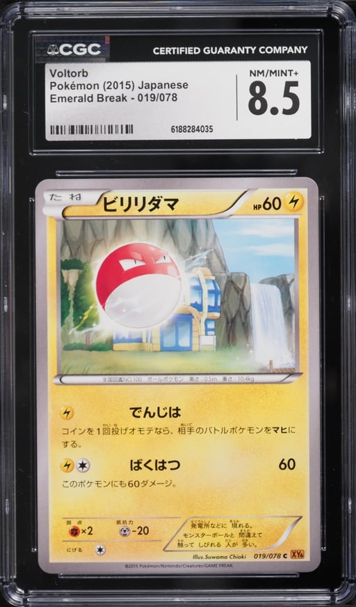 2015 Pokemon Japanese XY Emerald Break Voltorb #19 CGC 8.5 NM-MT+