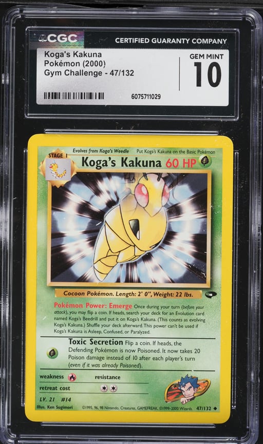 2000 Pokemon Gym Challenge Koga's Kakuna #47 CGC 10 GEM MINT