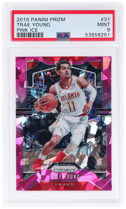 2019 Panini Prizm Pink Ice Prizm Trae Young #31 PSA 9