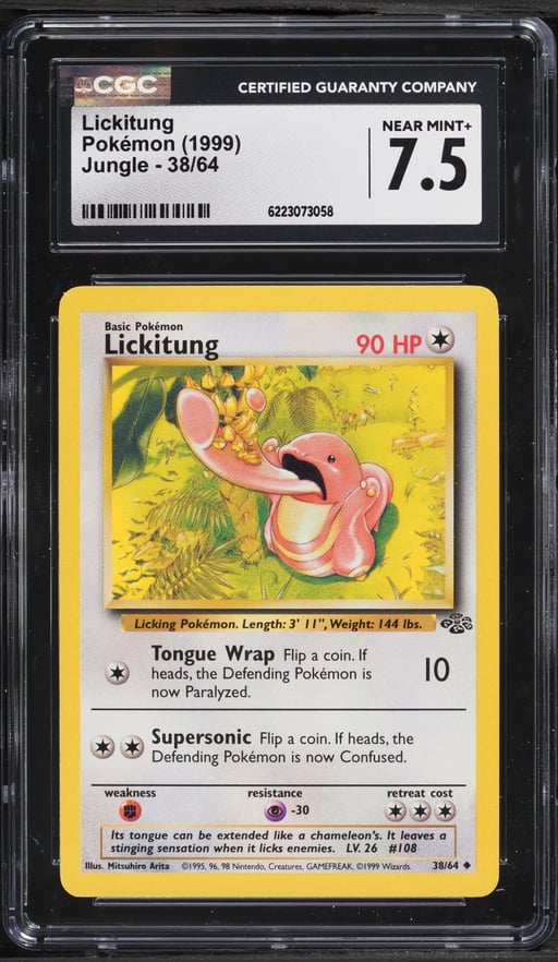 1999 Pokemon Jungle Lickitung #38 CGC 7.5 NRMT+