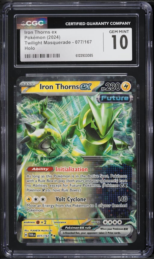 2024 Pokemon Scarlet & Violet Twilight Masquerade Holo Iron Thorns ex #77 CGC 10 GEM MINT