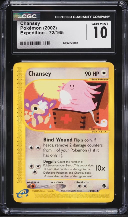 2002 Pokemon Expedition Base Set Chansey #72 CGC 10 GEM MINT
