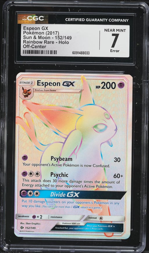 2017 Pokemon Sun & Moon Rainbow Rare Holo Espeon GX #152 CGC 7 NRMT