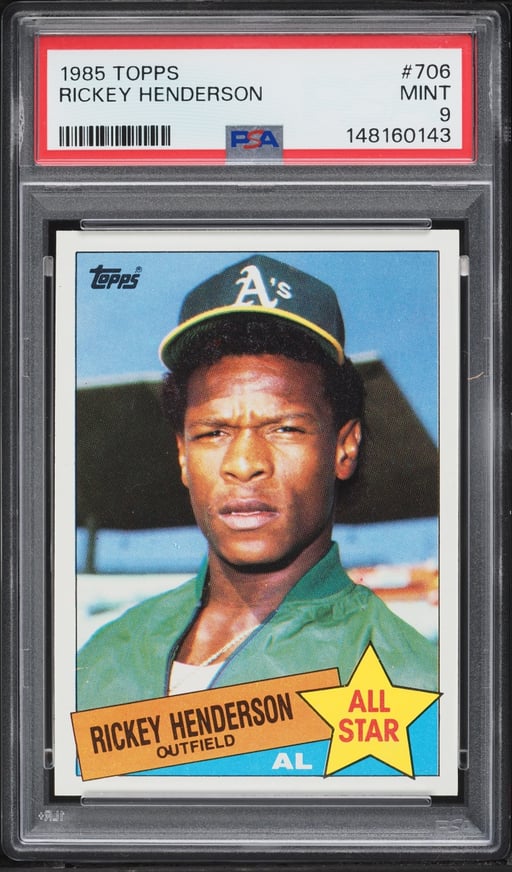 1985 Topps Rickey Henderson #706 PSA 9 MINT