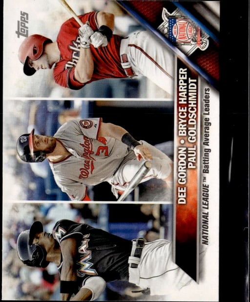 2016 2015 National League Batting Average Leaders: Paul Goldschmidt / Dee Gordon / Bryce Harper #338 Topps