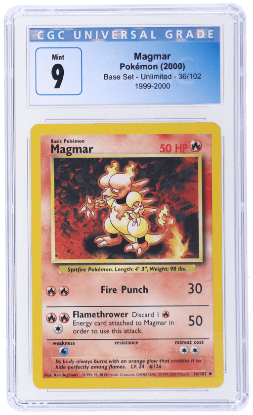 2000 Pokemon Base Set '99-'00 Magmar #36 CGC 9