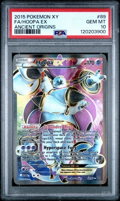 2015 POKEMON XY ANCIENT ORIGINS #89 FULL ART/HOOPA EX PSA 10
