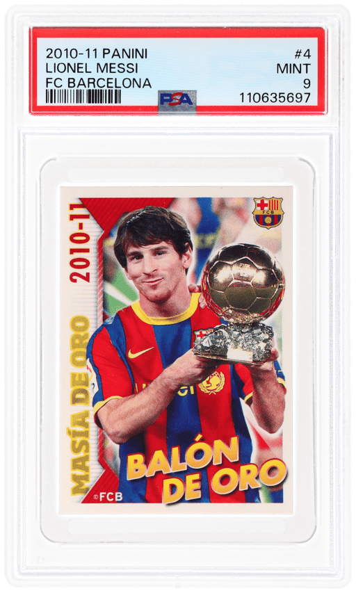 2010 Panini Fc Barcelona Lionel Messi #4 PSA 9