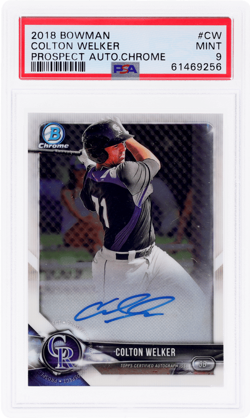 2018 Bowman Chrome Prospect Autograph Colton Welker #CPACW PSA 9
